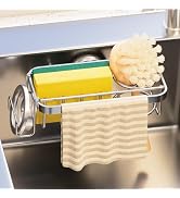 TAILI 4-in-1 Sponge Holder for Kitchen Sink with Strong Suction Cup Removable, Rustproof Aluminum...
