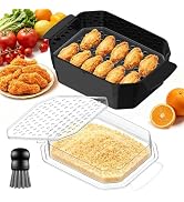 XL Batter Bowl with Lid,10-11Qt Dual-Sifter Breading Bowl for Fried Food Chicken Seafood Shrimp,M...