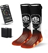 ThxToms Heated Socks for Men Women with App Control, 5000mAh Rechargeable Battery Electric Heatin...