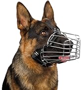 BRONZEDOG Wire Dog Muzzle German Shepherd for Medium Large Dogs Adjustable Durable Metal Basket f...