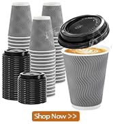 Clawsoff Disposable Coffee Cups with Lids
