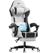 HLDIRECT Gaming Chair, Ergonomic Video Game Seat with 360° Swivel & Lumbar Massage, Computer Chai...