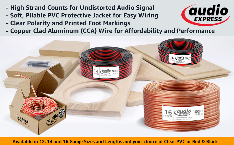 Audio Express wire and cable for home hifi and autosound installation amplifier to speakers