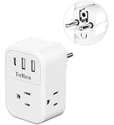 Travel Plug Adapter,TerHavn International Power Converter with 3 Outlets 3 USB Ports, with USB C ...