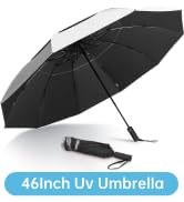 Fulynmen 46 Inch UPF 50+ Uv Umbrella Uv Blocker Large Travel Golf Umbrella,10 Ribs Inverted Rever