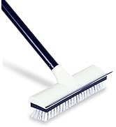 BOOMJOY Floor Scrub Brush with Long Handle -50" Stiff Brush, 2 in 1 Scrape and Brush,Tub and Tile...