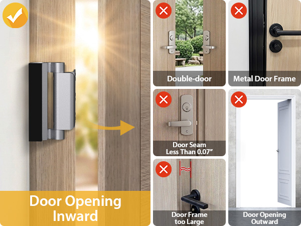 Home Security Door Lock, 2 Pack Childproof Door Reinforcement Lock