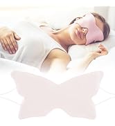 Butterfly-Shaped Silk Sleep Mask for Women - Pink Ultra-Soft Light Blocking Eye Cover with Elasti...