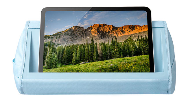 Tablet Pillow Stand with a 11 inch tablet in the slot
