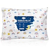 Babebay Toddler Pillow,13X18 Soft Toddler Pillows for Sleeping, Machine Washable Kids Pillow with...