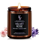 Velvet Rose Scented Candle for Home Soy Wax Candle, Aromatherapy Candle Gift for Women Men, 7oz