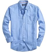 DELCARINO Mens Oxford Shirts Long Sleeve Slim Fit Lightweight Casual Button Down Shirts with Pocket