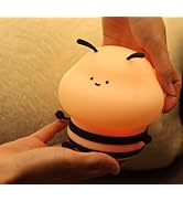 YSCYQ Cute Bee Night Light, 3 Brightness Levels and 7RGB Colors,Dazzle Color Auto Change,Bee Nigh...