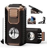 5-in-1 Torch Lighter with Cutter, Punch, Holder and Draw Enhancer Tool, Triple Windproof Jet Flam...