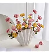 7.5 Inch Shell Vase Plastic White Seashell Vase Artificial Shell Shape Vases Lightweight Decorati...