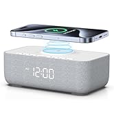 REACHER Alarm Clock Sound Machine with Raised Wireless Charger Station for iPhone, Phone, 0-100 D...