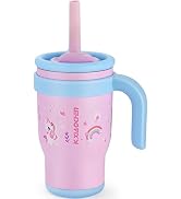 KXIAOCHEN 14 oz Kids Tumbler with Handle for spill proof Insulated Stainless Steel Reusable Tumbl...