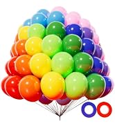 200pcs 5 Inch Balloons Assorted Colors, Small Mini Rainbow Latex Balloons for Party Birthday Baby...