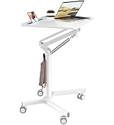 JOY worker Mobile Standing Desk, 28 inch Small Height Adjustable Rolling Laptop Desk, Portable Si...