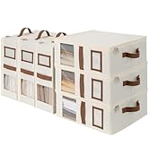 StorageWorks 6-Pack Bed Sheet Organizers and Storage, Foldable Bedsheet Holder for Linen Closet, ...