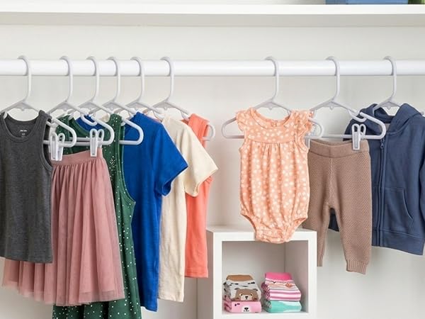 Honey-Can-Do Kids Clothes Hanger, Baby Clothes Hangers with Clips
