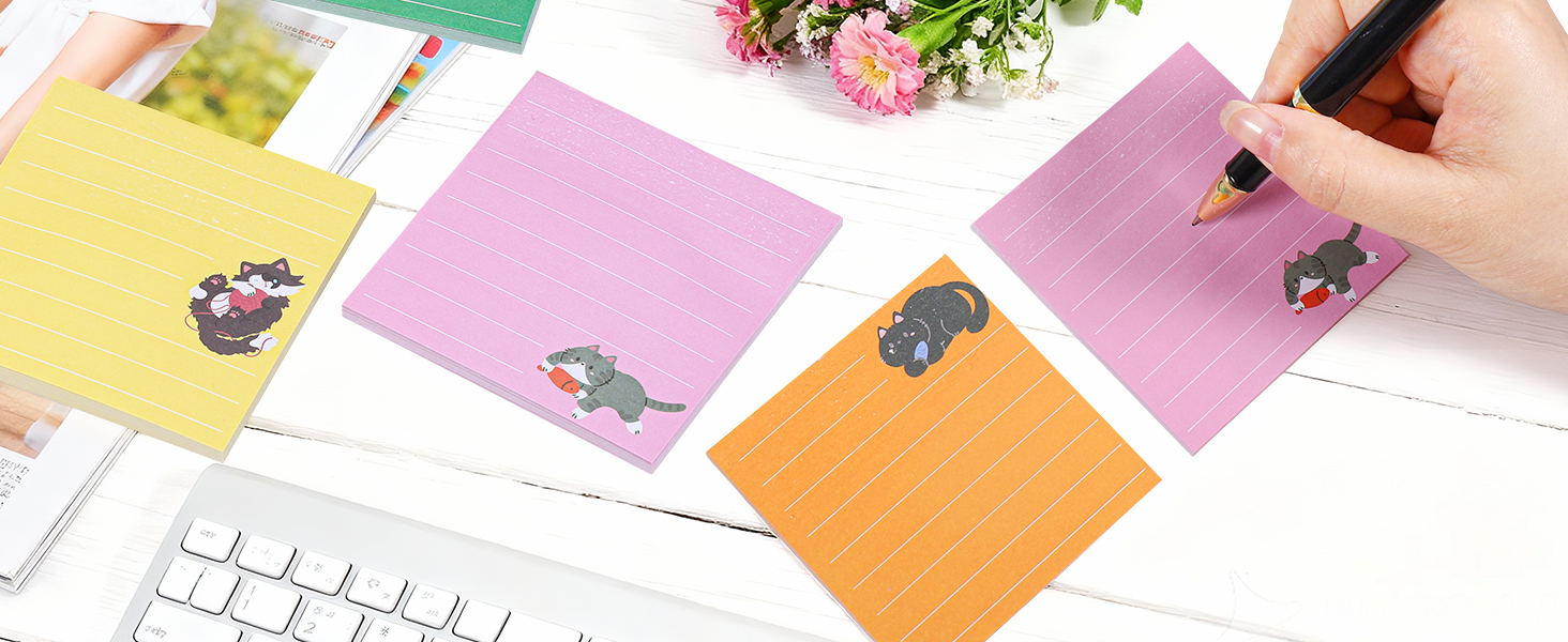 cat sticky notes