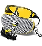 BLUPOND Wrap Around Oversized Sunglasses - Fit Over Safety Glasses for Women/Men With Flip Up Sem...