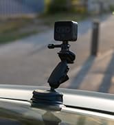 Quad Lock to Action Camera Adapter Kit with Suction Base and Dual Pivot Arm (Medium) Compatible w...