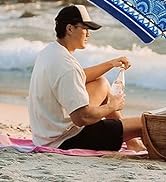 AMMSUN 7ft Heavy Duty High Wind Beach Umbrella with Sand Anchor & Tilt Sun Shelter, UV 50+ Protec