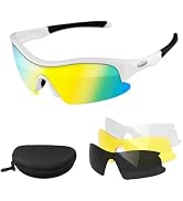 Hurdilen Polarized Kids Cycling Sunglasses, 4 UV Interchangeable Lenses, Boys Girls Lightweight G...