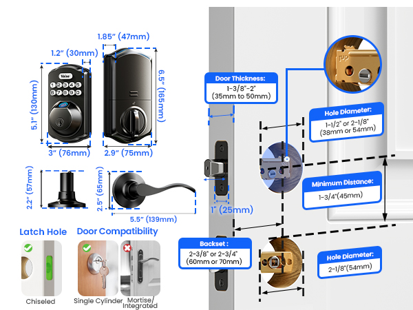 exterior door lock set