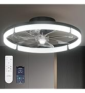 addlon Ceiling Fans with Lights and Remote, 20 Inch Low Profile Ceiling Fans, 3000-6000K Dimmable...