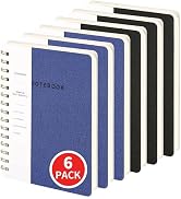 Spiral Notebook-5.75" x 8.125" College Ruled Journal with Inner Pockets and 160 Pages,PU Leather ...