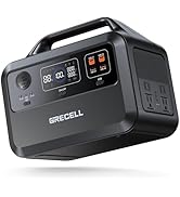 GRECELL Portable Power Station 600W 460Wh Solar Generator(Surge 1200W), 460Wh Backup LiFePO4 Batt...