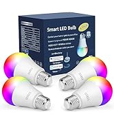 Smart Light Bulbs,Color Changing Light Bulbs That Work with Alexa and Google Assistant,2.4GHz WiF...