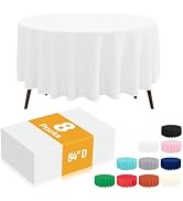 Smiry Disposable Table Cloth - 8 Pack, 84 Inch Waterproof Round Tablecloths for Parties, Decorati...