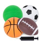 LovesTown 4PCS Sports Balls for Kids, Playground Balls with Pump for Toddlers Indoor & Outdoor Play