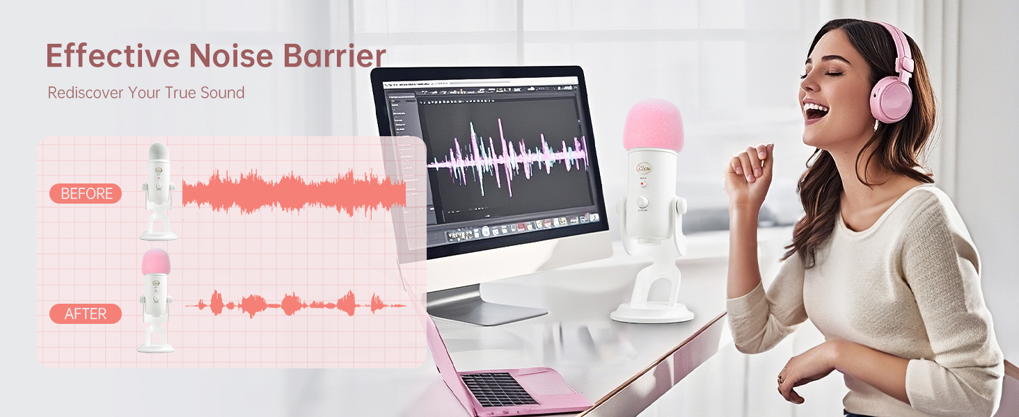 Pop Filter for Blue Yeti Microphones,to limit noise making for a clear, crisp sound quality