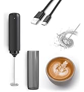 Rechargeable Milk Frother USB, Handheld Electric Foam Maker with Whisk Drink Mixer & Foamer for C...