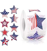 Patriotic Stickers Star American Flag Stickers Labels 500PCS 4th of July Stickers Roll 1.5 Inch S...