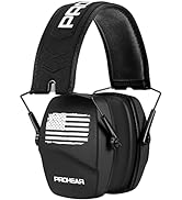 PROHEAR 016 Ear Protection Safety Earmuffs for Shooting, NRR 26dB Noise Reduction Slim Passive He...