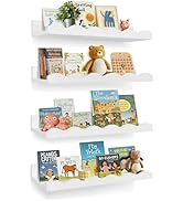 Bxngjuj Nursery Book Shelves, 4 Pack White Floating Shelves for Wall, Wood Scalloped Shelves for ...