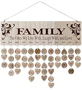 Family Birthday Calendar with Tags - Wooden Wall Hanging Board & Plaque, Family Calendar for Birt...