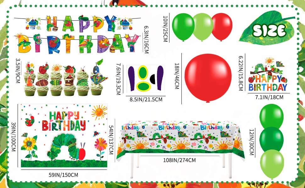 hungry caterpillar theme party decorations