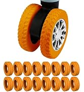 16Pcs Silicone Luggage Wheel Covers for 2-2.4"Spinner Wheels,Bright Orange | For exposed double s...