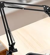 KUVRS 12X 30X Magnifying Glass with Light and Clamp, Ultra Long 3-Section Swing Arm Workbench Mag...