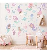 Under The Sea Mermaid Jellyfish Wall Decals,Ocean Animals Theme Wall Stickers,Mermaid Shells Art ...