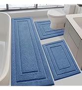 IM HOME Bathroom Rugs Sets 3 Piece, Ultra Soft Plush Fluffy Microfiber Absorbent Bath Mat, Non-Sl...