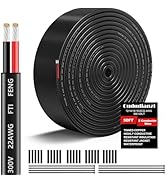 22 Gauge Wire 2 Conductor Electrical Wire, 22 AWG Wire Stranded PVC Cord, 12V Low Voltage/Oxygen-...