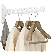 Danpoo Clothes Drying Rack Foldable Wall Mounted Laundry Drying Rack Clothing Coat Hanger Clothes...